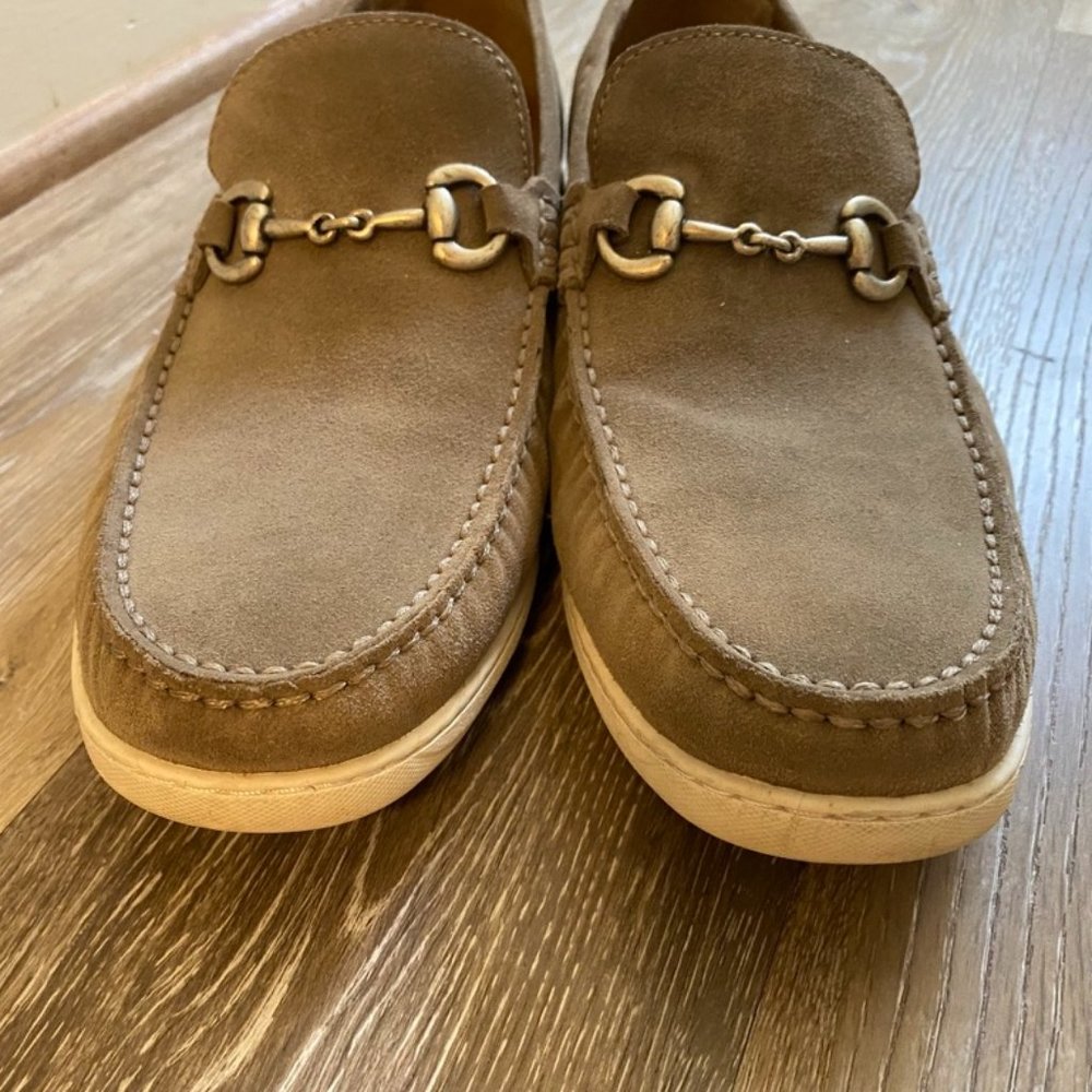 TRASK men Sheldon gray English suede loafer
